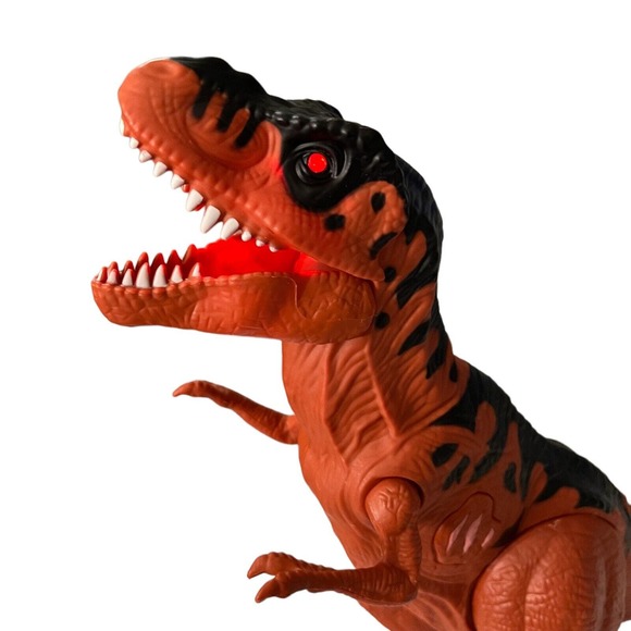 T Rex Dinosaur Plastic Toy 12" Sound Roars Eyes Light Up RedTested WM-H 20200415 - Picture 3 of 10